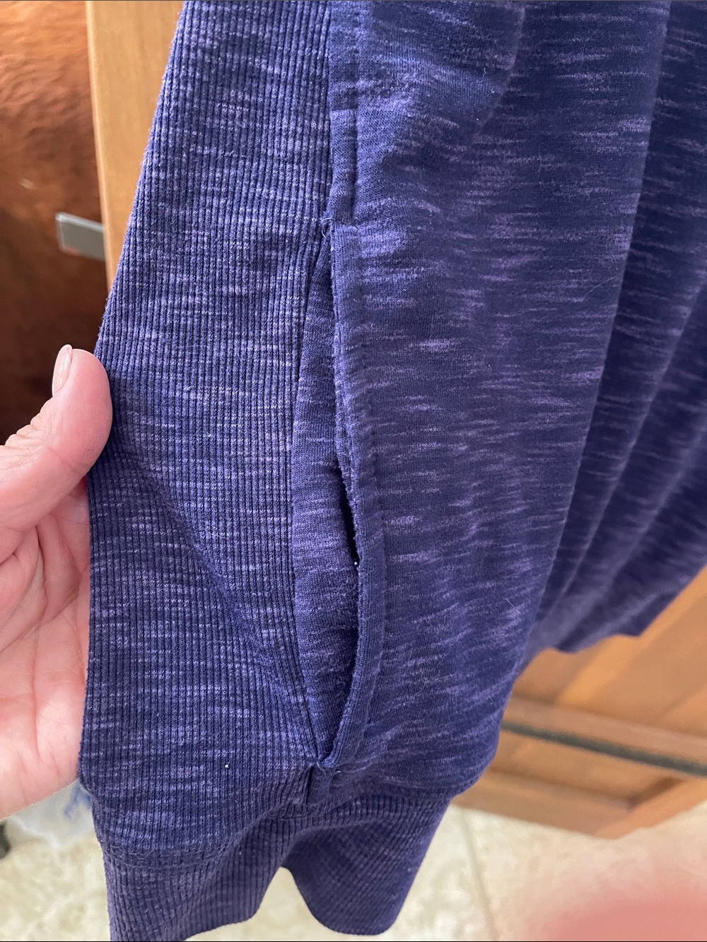 GreenTea Heathered Purple Women's Hooded Pullover - Picture 4 of 8